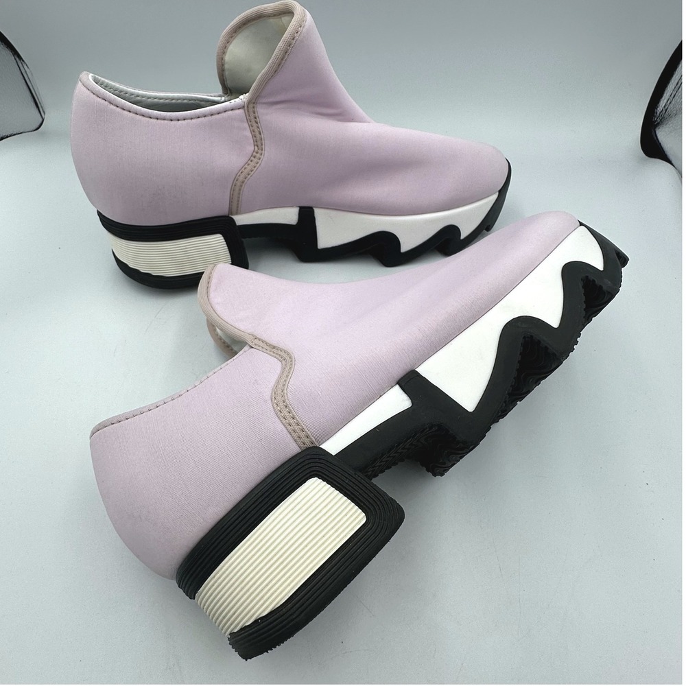 iRi NY WES Lavender Chunky Platform Wave Sole Slip On Sneakers Italy Made EU38.5